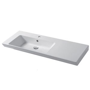 lavabo sospeso / rettangolare / in ceramica / moderno