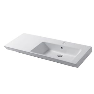 lavabo da appoggio / rettangolare / in ceramica / moderno
