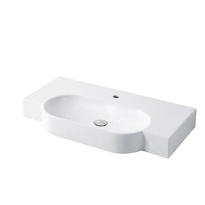 lavabo sospeso / rettangolare / in ceramica / moderno