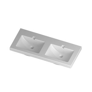 lavabo doppio / sospeso / rettangolare / in ceramica