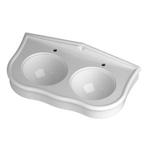 lavabo doppio / sospeso / tondo / in ceramica