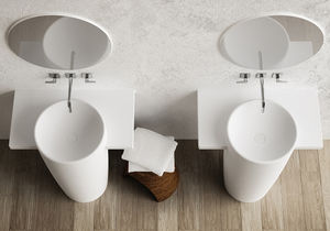lavabo da terra / tondo / in ceramica / moderno