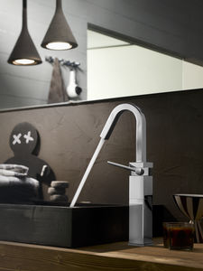 miscelatore per lavabo / in ottone cromato / da bagno / 1 foro