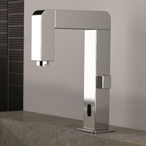 miscelatore per lavabo / in ottone cromato / elettronico / temporizzato