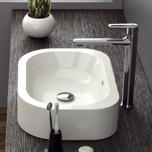 miscelatore per lavabo / in ottone cromato / da bagno / 1 foro