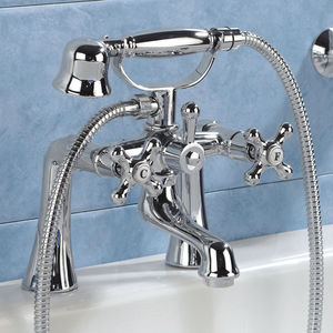 miscelatore doppio comando per vasca / da appoggio / in metallo cromato / da bagno
