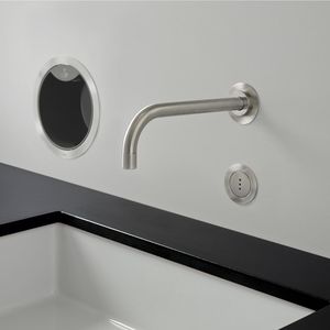 miscelatore per lavabo / da incasso / in ottone / in acciaio inox