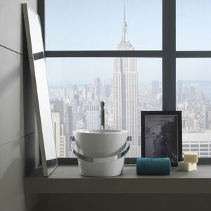 lavabo da appoggio / rotondo / in ceramica / moderno