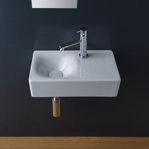 lavabo sospeso / rettangolare / in ceramica / moderno