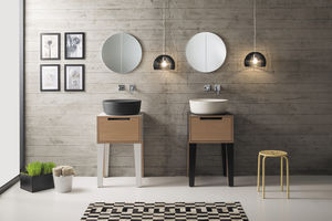 lavabo da appoggio / rotondo / in ceramica / moderno