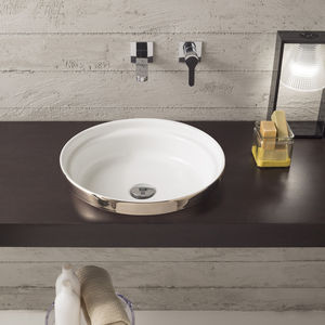 lavabo da incasso / rotondo / in ceramica / moderno
