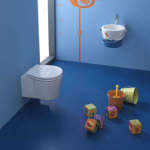 WC sospeso / in ceramica / con sciacquone ad incastro / per bambini