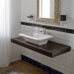 lavabo da appoggio / rettangolare / in ceramica / moderno