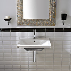 lavabo sospeso / rettangolare / in ceramica / moderno