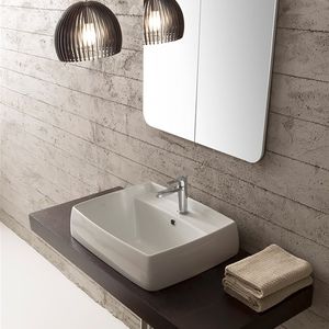lavabo da incasso / rettangolare / in ceramica / moderno