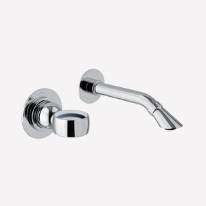 miscelatore per lavabo / da parete / in metallo cromato / da bagno