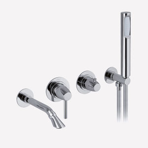 miscelatore per vasca / da parete / in metallo cromato / da bagno
