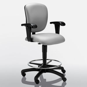 sgabello da ufficio in tessuto / in pelle / contract / con rotelle