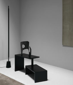 tavolino basso moderno / in legno / in acciaio / rettangolare