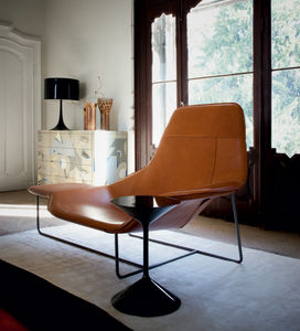 chaise longue moderna / in tessuto / in pelle / in acciaio