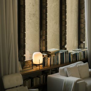 lampada da tavolo / moderna / in acciaio inossidabile / in vetro opalescente