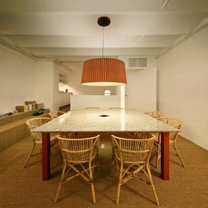 lampada a sospensione / moderna / in tessuto / in metacrilato