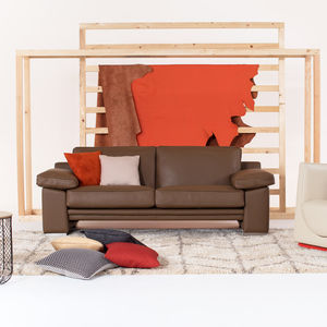 divano moderno / in pelle / per hotel / 2 posti
