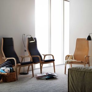 poltrona design scandinavo / in faggio / in quercia / in tessuto