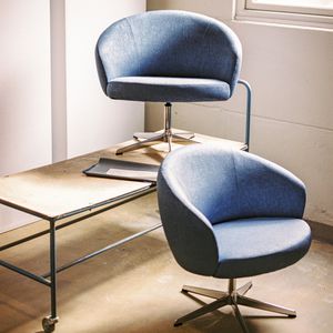 poltrona moderna / in tessuto / girevole / con base a stella