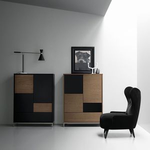 credenza alta / moderna / in legno