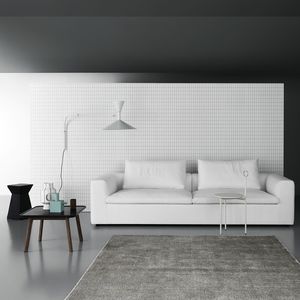 divano moderno / in tessuto / in pelle / 2 posti
