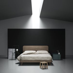 letto matrimoniale / moderno / con testiera / in legno laccato