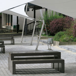 set tavolo e panca moderno / in calcestruzzo / da esterno / per spazio pubblico