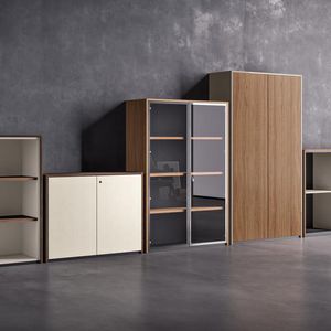 armadio classificatore basso / alto / in legno / con sportello battente