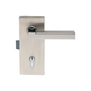 maniglia per porta a vetri / in metallo / moderna / con serratura integrata