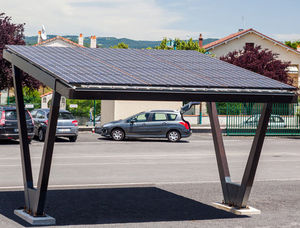 tettoia per posto-auto in legno / in acciaio galvanizzato / contract