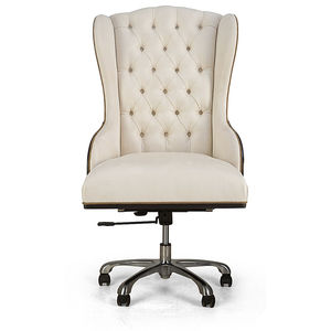poltrona direzionale classico / in pelle / girevole / con base a stella