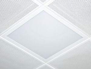 luce da incasso a soffitto / fluorescente compatta / quadrata / in lamiera d'acciaio