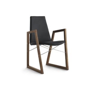 sedia moderna / imbottita / con braccioli / a slitta