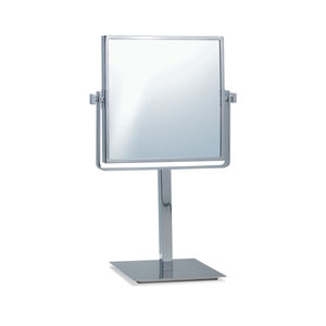 specchio da bagno da appoggio / moderno / quadrato / in ottone cromato