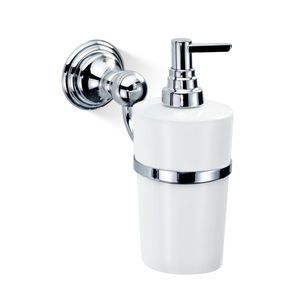 distributore di sapone da parete / in ottone cromato / in ottone placcato oro / manuale