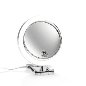 specchio da appoggio / luminoso a LED / moderno / tondo