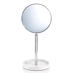specchio da appoggio / moderno / tondo / in ottone cromato