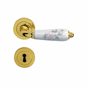 maniglia per porta / in ottone / in porcellana / moderna