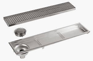 canaletta per stanza da bagno / in acciaio inox / con griglie