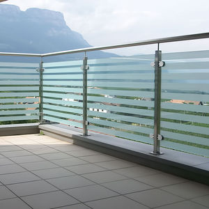 ringhiera in acciaio inox / a pannello in vetro / da esterno / per terrazza