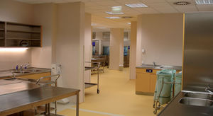 pavimento epossidico / per ospedale / lucido / aspetto cemento