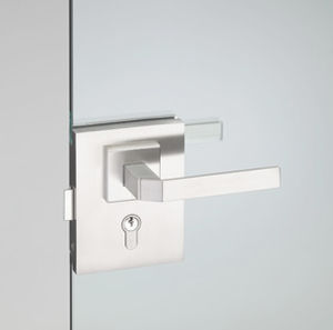 maniglia per porta a vetri / in metallo / moderna / con serratura integrata