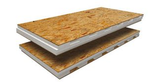 pannello sandwich isolante per coperture / faccia in OSB / anima in polistirene espanso