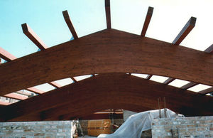 trave prefabbricata / in legno / rettangolare / a doppia pendenza